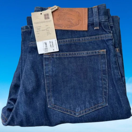 Burberry — Burberry Men’s Jeans Denim Blue Super Soft Straight Leg 30 x 32 Logo Italy $895