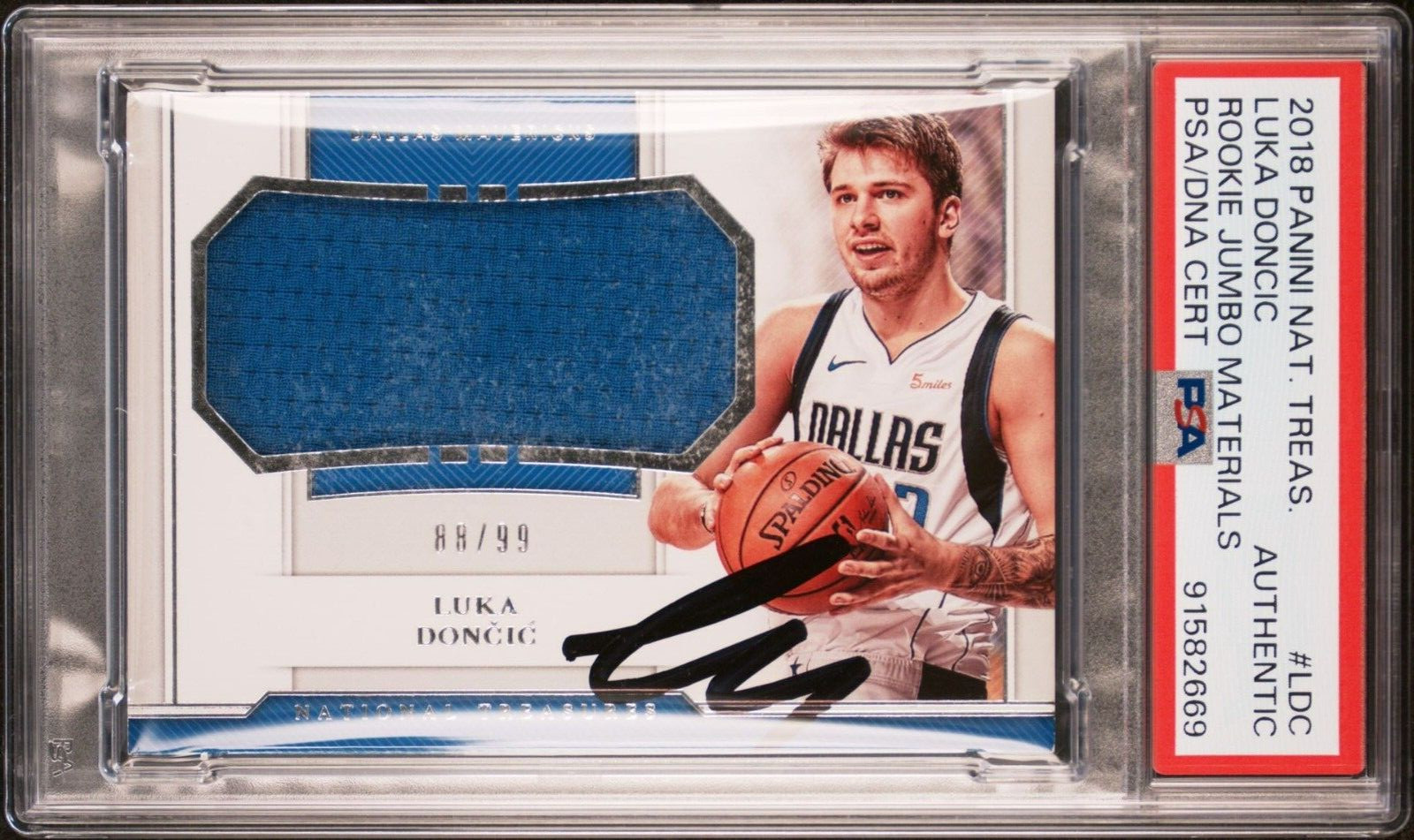 2018 Panini National Treasures Luka Doncic Rookie RPA Auto /99 Signed Psa Dna