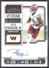 2023 Panini Contenders #CTA-BRJ Brian Robinson Jr. Veteran Ticket