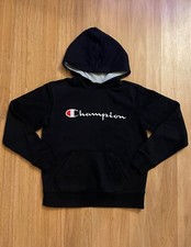 Champion Black Script Logo Hoodie Size M