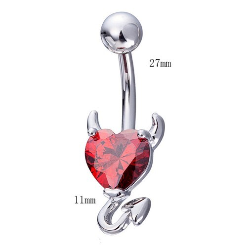 Navel Belly Button Ring Crystal Rhinestone Heart Spirals Devil Piercing JewBLU - Bild 1 von 12