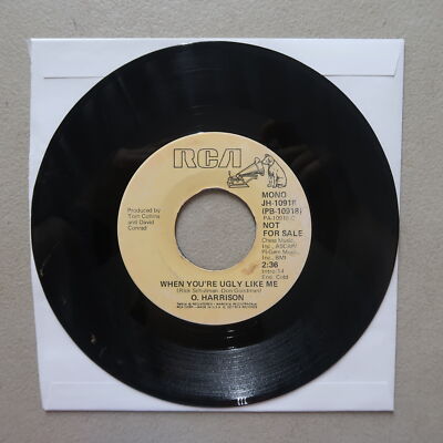 O. HARRISON WHEN YOU'RE UGLY LIKE ME PROMO EDITION VINYL 45 RCA 13-156