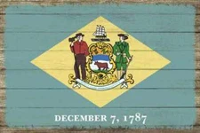 Delaware State Flag Wood Sign Rustic Wall Décor Gift 12x18 B3-12180051008