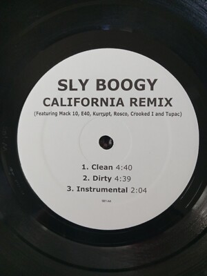 SLY BOOGY ft MACK 10,E40,TUPAC - California Remix 12''SINGLE VINYL PROMO  (142)