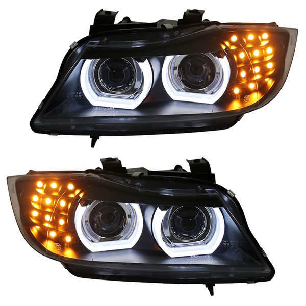 Xenon D1S Scheinwerfer Angel Eyes FüR Bmw E90 E91 Facelift 09-12 Schwarz Mit Afs-image