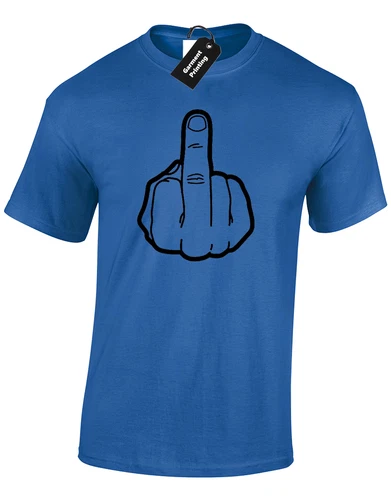 Middle Finger Silhouette Funny Rude Design Swearing Unisex T-Shirt - Bild 10 von 11