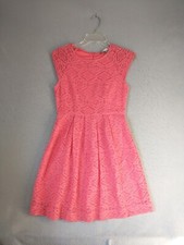 Forever 21 Womens Dress XS Red Floral Sleeveless Round Neck Back Zip Lined