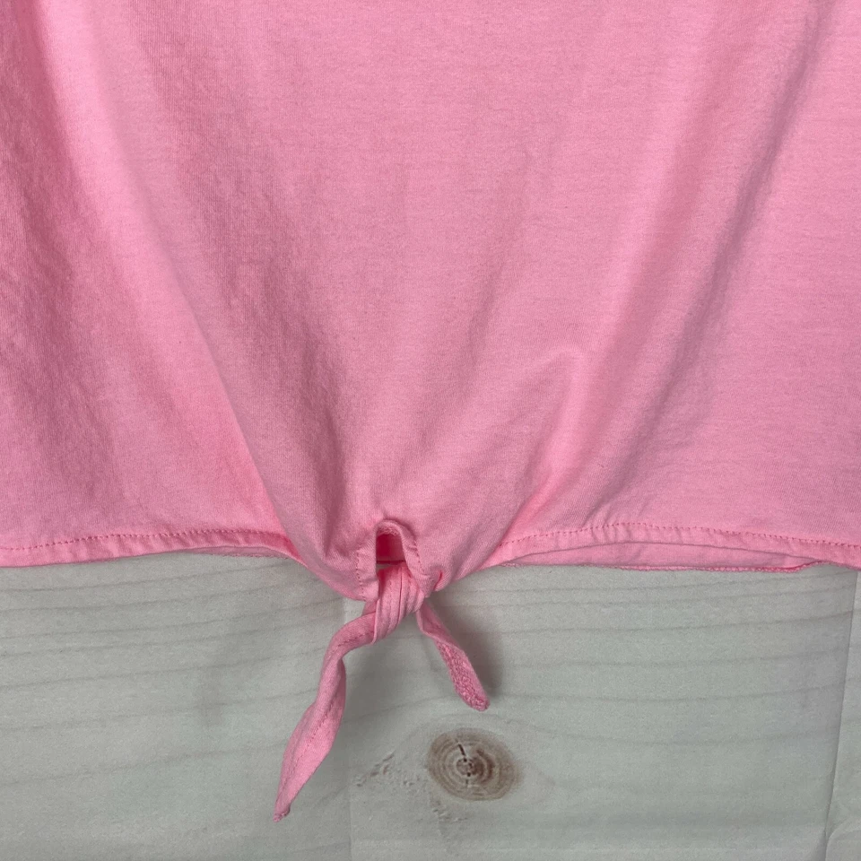 Champion Top Girls 6X Pink T-Shirt Logo Graphic Short Sleeve Tie-Front Crew Neck - Image 4 of 4