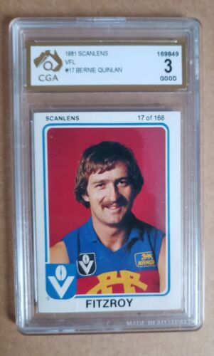 Bernie Quinlan Scanlens 1981 - AFL VFL Card #17 - CGA 3 GOOD not PSA - Picture 1 of 2