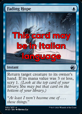 MTG FADING HOPE EXC - HOPE SVANITA - MID - MAGIC