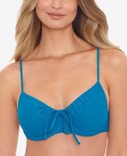 MSRP 20 Salt  Cove Juniors' Solid Underwire Bralette Bikini Top Teal Size XS