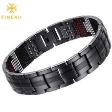 Magnetic Therapy Bracelet - Titanium Double Row Strength Pain Relief Bracelets