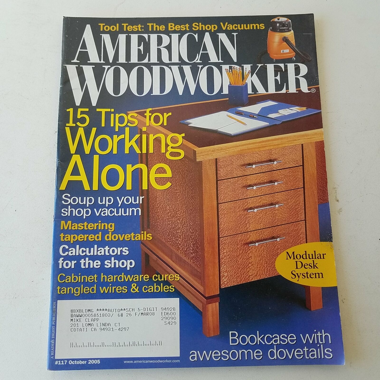 American Woodworker New products world's highest quality popular October 2005 #117 Readers A Digest Publicati Max 66% OFF