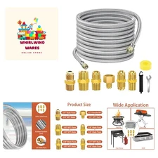 36 FT High-Pressure Propane Extension Kit with 6 Adapters for Grills & Fire Pits