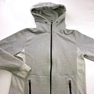 ANTHROPOLOGIE THREE FEATHERS FULL ZIP HOODED WORKOUT SWEATSHIRT JACKET M