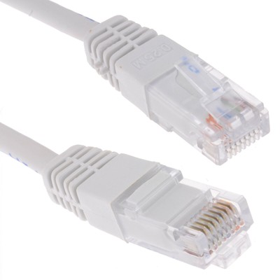Weiß Netzwerk Ethernet RJ45 Cat-5E UTP PATCH LAN KUPFER Kabel Leitung 2m