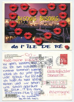119861 - Ile de Re - Bisous Bisous - Ansichtskarte, gelaufen 9.8.2002