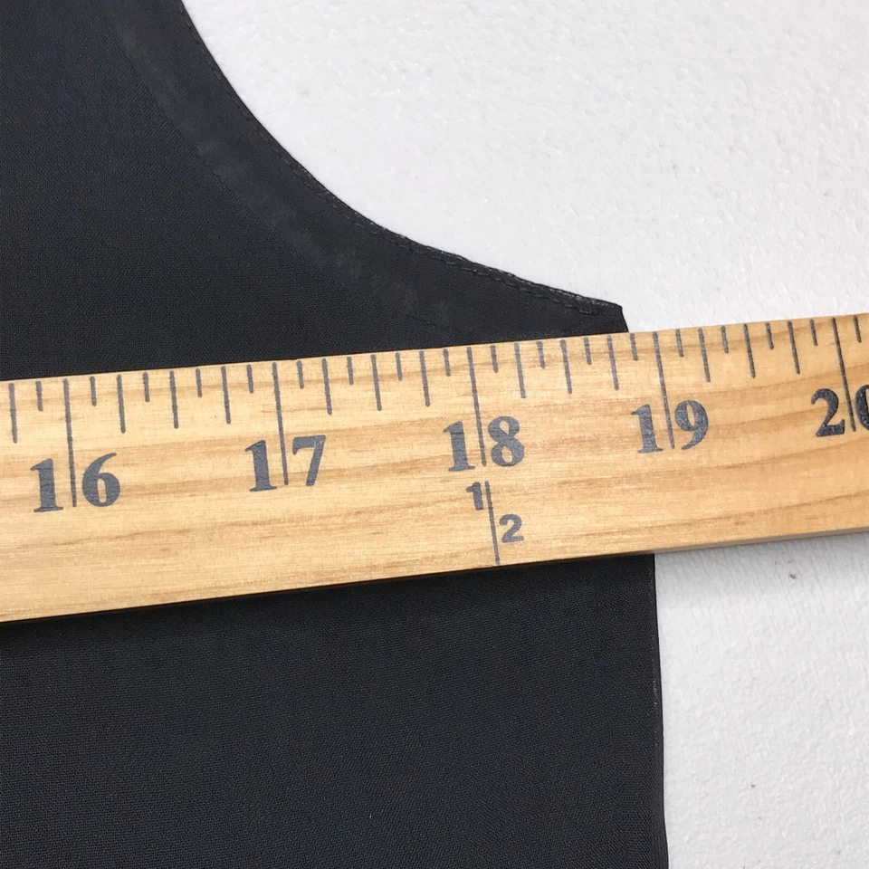 Kenneth Cole Mujer Camisa 10 Negra Camiseta sin Mangas Blusa Transparente Cremallera Lateral Foto 4 de 4