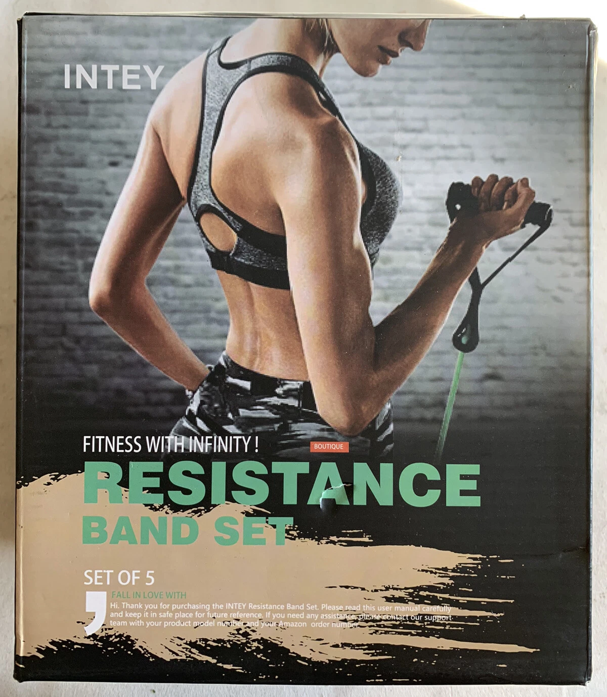INTEY Pull up Assist Band Exercise Resistance Bands, Set of 5