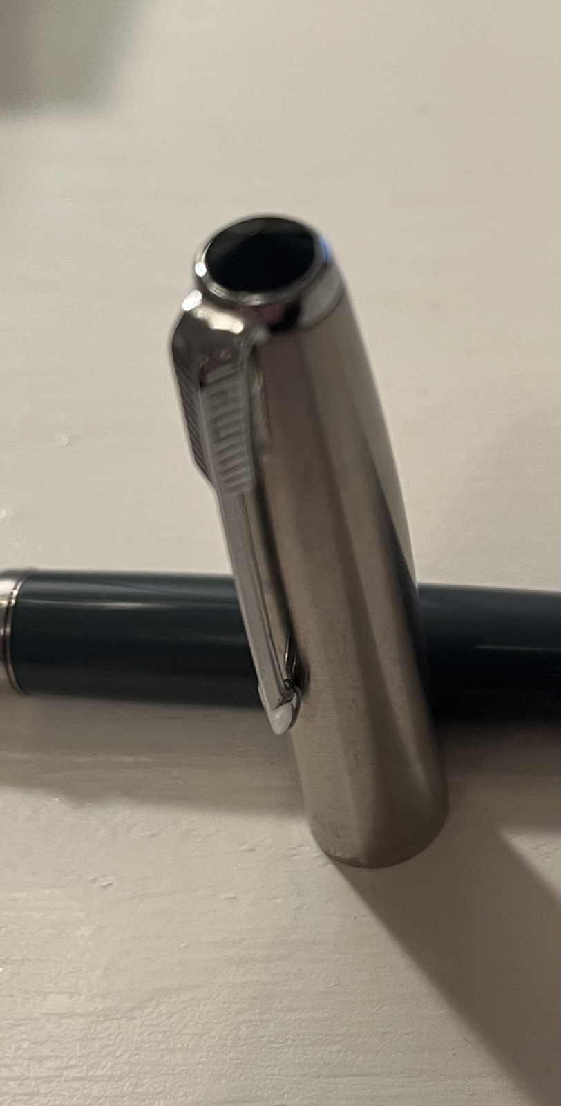 Vintage Parker 41 Fountain Pen w/ Gray Barrel + Chrome Cap + Octanium Nib + Demo