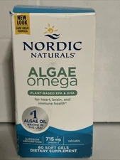 Nordic Naturals Algae Omega-3s, Vegan, EPA & DHA. 60 Count E 7/25 FREE SHIPPING