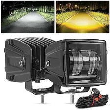 3Inch 100W Dual Color Cube LED Pod Lights with With DT Plug Wiring Harness