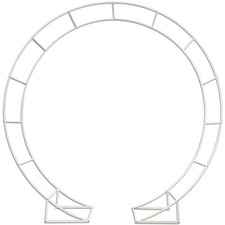 Metal Arch for Ceremony,6.5 Feet Double Round Backdrop Stand,Circle white