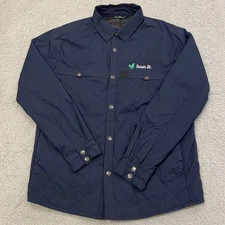 TREW Gear Snap Shirt Jacket Mens Medium Blue Mid Layer Quilted