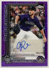 2025 Topps Chrome Update Carson Palmquist Purple Speckle Auto /299 Rockies