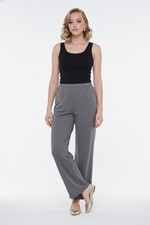 Eileen Fisher SZ XL Pull On Gray Stretch Casual Lounge Pants Straight Leg