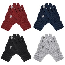 Winter Gloves for Women - 4 Pairs Touchscreen Knit Gloves, Warm Stylish
