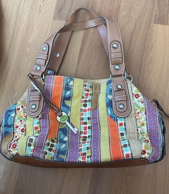 Fossil Multicolor Patchwork Handbag - image 1