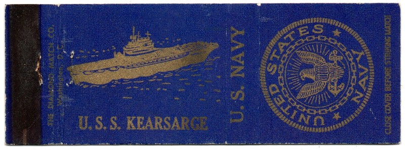 MILITARY U.S.S. KEARSARGE CVA-33 / U.S. NAVY AIRCRAFT CARRIER 20 FS MATCHCOVER