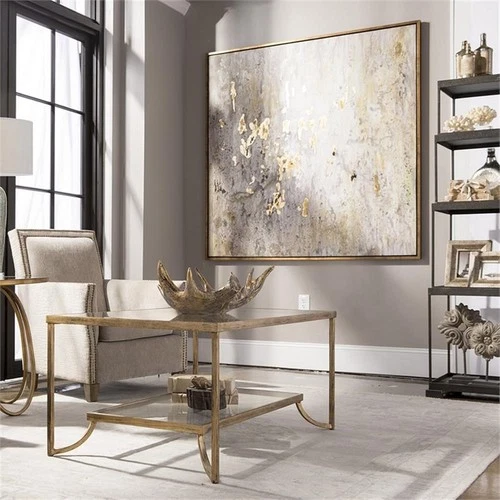 Uttermost Golden Raindrops Firwood and PU Abstract Art in Multi-Color - Picture 4 of 6