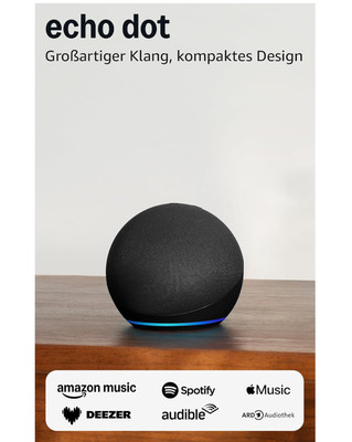 Amazon Echo Dot 5. Gen Smart Lautsprecher - Anthrazit