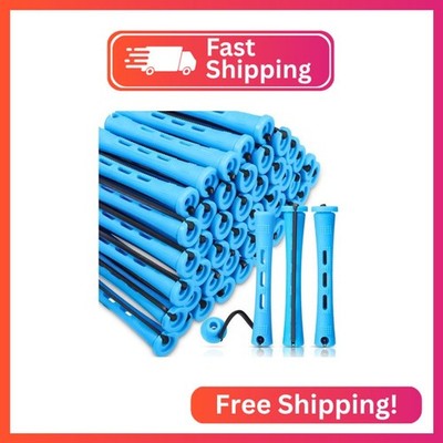 WILLBOND 60 Pcs Short Perm Rods Natural Hair Perm Rods with Elastic Rubber Band