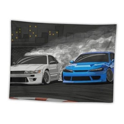 Drifting Silvia S13 and S15 JDM Car Tapestry Wall Hanging Funny Wall 30''x40''