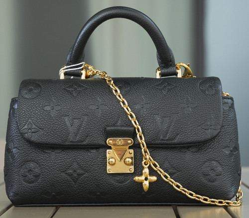 Louis Vuitton Black Monogram Empreinte NANO Madeleine Chain Shoulder bag Women