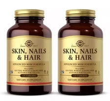 2 PACK Solgar 120 Skin Nails & Hair Tablets Zink, MSM, Antioxidants Supplement