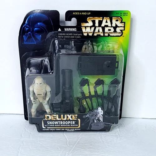 Star Wars POTF Deluxe Snowtrooper Figure with E-Web Heavy Blaster Sealed New