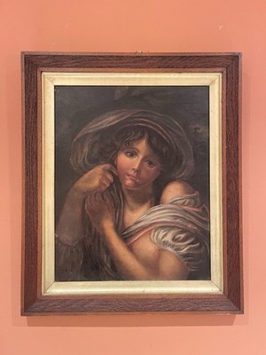 Ölgemälde Beatrice Cenci um 19. Jahrhundert nach Guido Reni mit Norwichrahmen Etikett