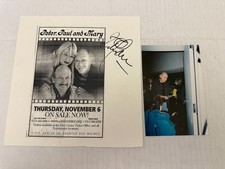 Peter Paul and Mary Peter Yarrow Autographed Flyer with Photo at Signing