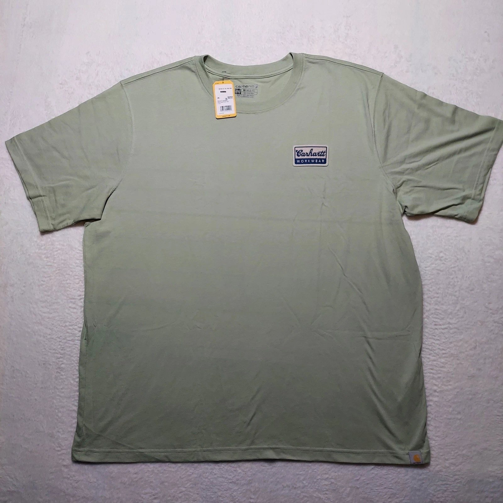 Carhartt T-Shirt Men's 2XL Green Relaxed Fit Lightweight Script Patch TK6764-M