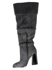 Jessica Simpson Size 7.5 & 11M Rustina Boots Grey Wash Acid Wash Denim