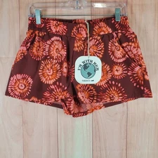 Toad&Co Sunkissed Shorts Womens Small Red Tie Daye Print Elastic Waist Pull On