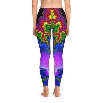 Fractal Art Leggings: Colorful Stretchy Comfy Pants
