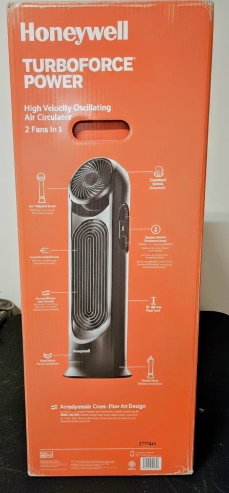 Honeywell Turbo Force 2 in 1 10.2 in Tower Oscillating Fan - Black - Image 2 of 2