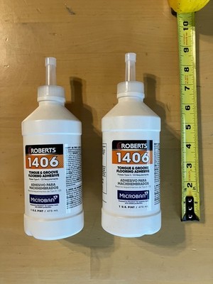 (2) Roberts 1406 1406-P Tongue & Groove Flooring Adhesive, 1 Pint/16oz