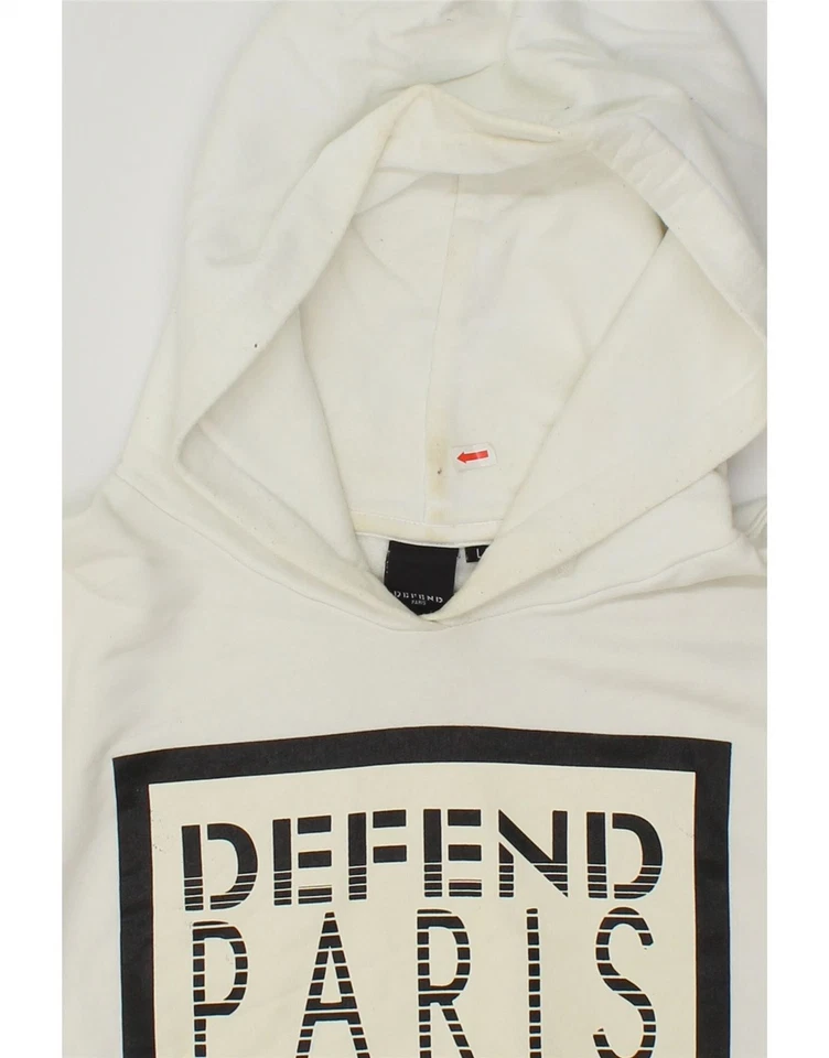 DEFEND PARIS Hombres Gráfico Sudadera con Capucha Jersey Mediano Blanco Algodón OR08 Foto 3 de 4