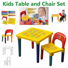 ABC Kids Table & Chair Set Alphabet Toddler Children School Learning Furniture